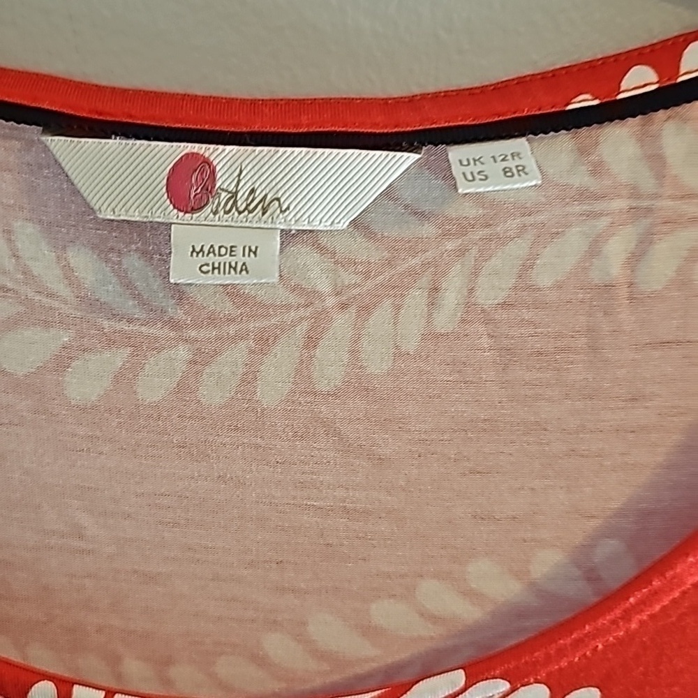 Boden Talia red white jersey dress sz 8 - Picture 5 of 6